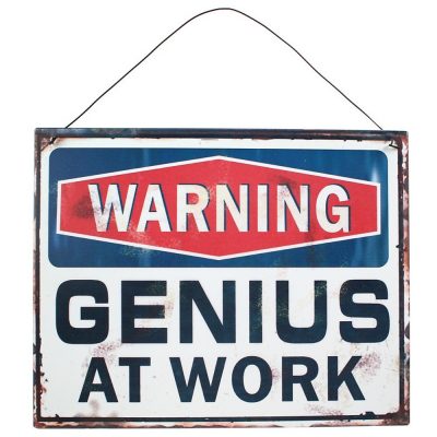 Genius At Work Raised Metal Wall Art