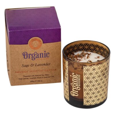 Organic Goodness Smudge Scented Candle - Sage & Lavender 200gm