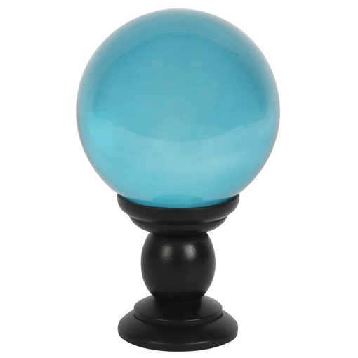 Crystal Ball Teal Large on Wooden Stand 130mm