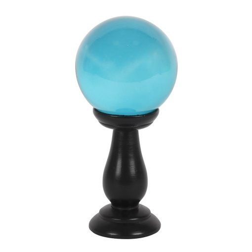 Crystal Ball Teal Small on Wooden Stand 90mm