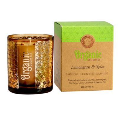 Organic Goodness Smudge Scented Candle - Lemongrass & Spice 200gm