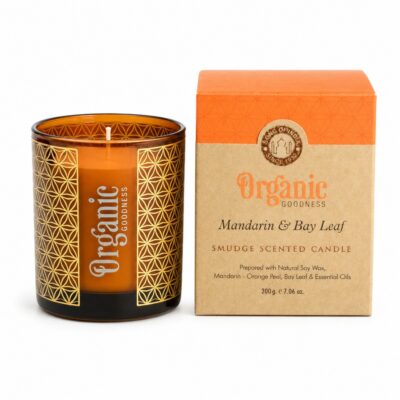 Organic Goodness Smudge Scented Candle - Mandarin & Bay Leaf 200gm