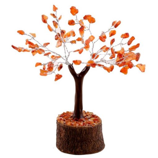 Carnelian Crystal Tree Neem Base 19cm