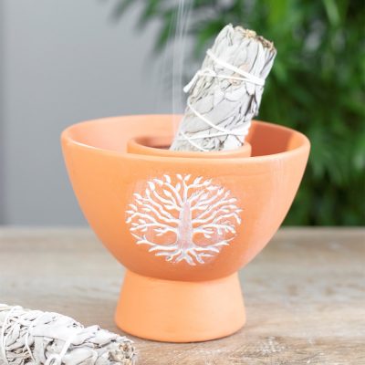 Smudge Bowl Terracotta Tree Of Life Natural
