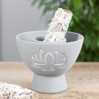 Smudge Bowl Terracotta Lotus Grey