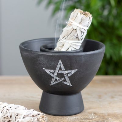 Smudge Bowl Terracotta Black Pentagram