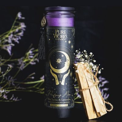 Manifestation Candle 300gm Purifying Moon Palo Santo & Lavender SALE