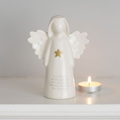 Sentiment Ceramic Angel Ornament Good Friends