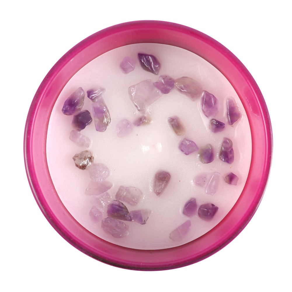 SECOND Aquarius Bergamot & Mandarin Fragranced Gemstone Glass Candle - Image 2