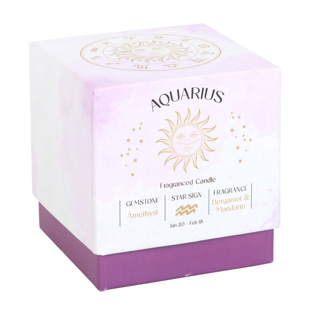 SECOND Aquarius Bergamot & Mandarin Fragranced Gemstone Glass Candle - Image 3
