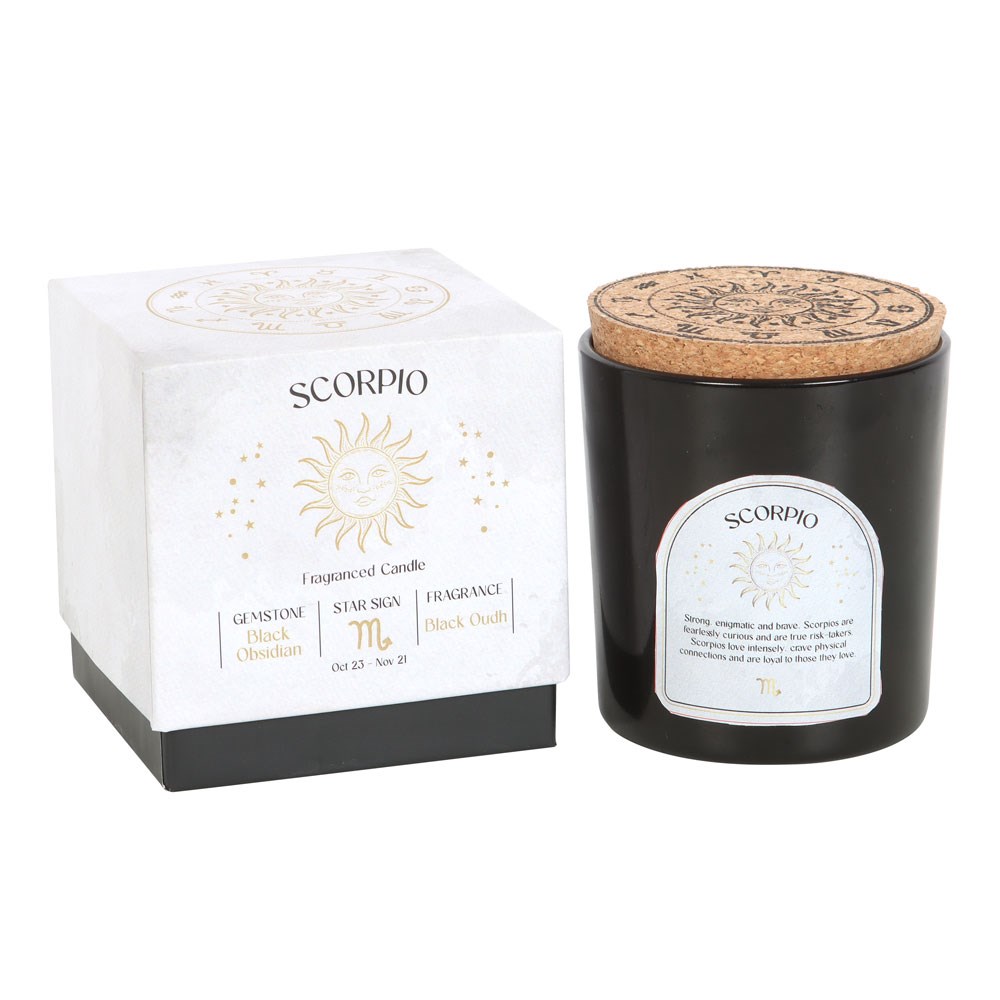 Scorpio Black Oudh Fragranced Gemstone Glass Candle - Image 5