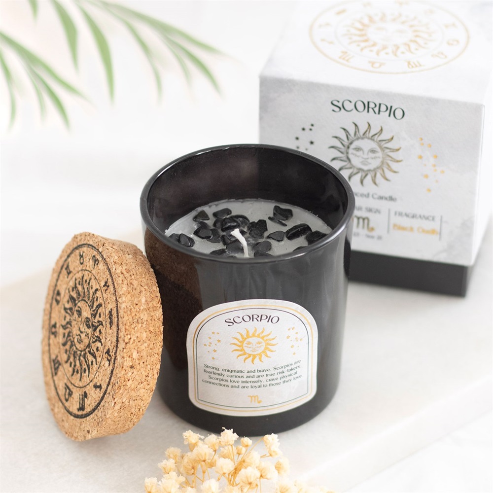 Scorpio Black Oudh Fragranced Gemstone Glass Candle