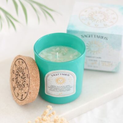 Sagittarius Ylang Ylang & Amber Fragranced Gemstone Glass Candle