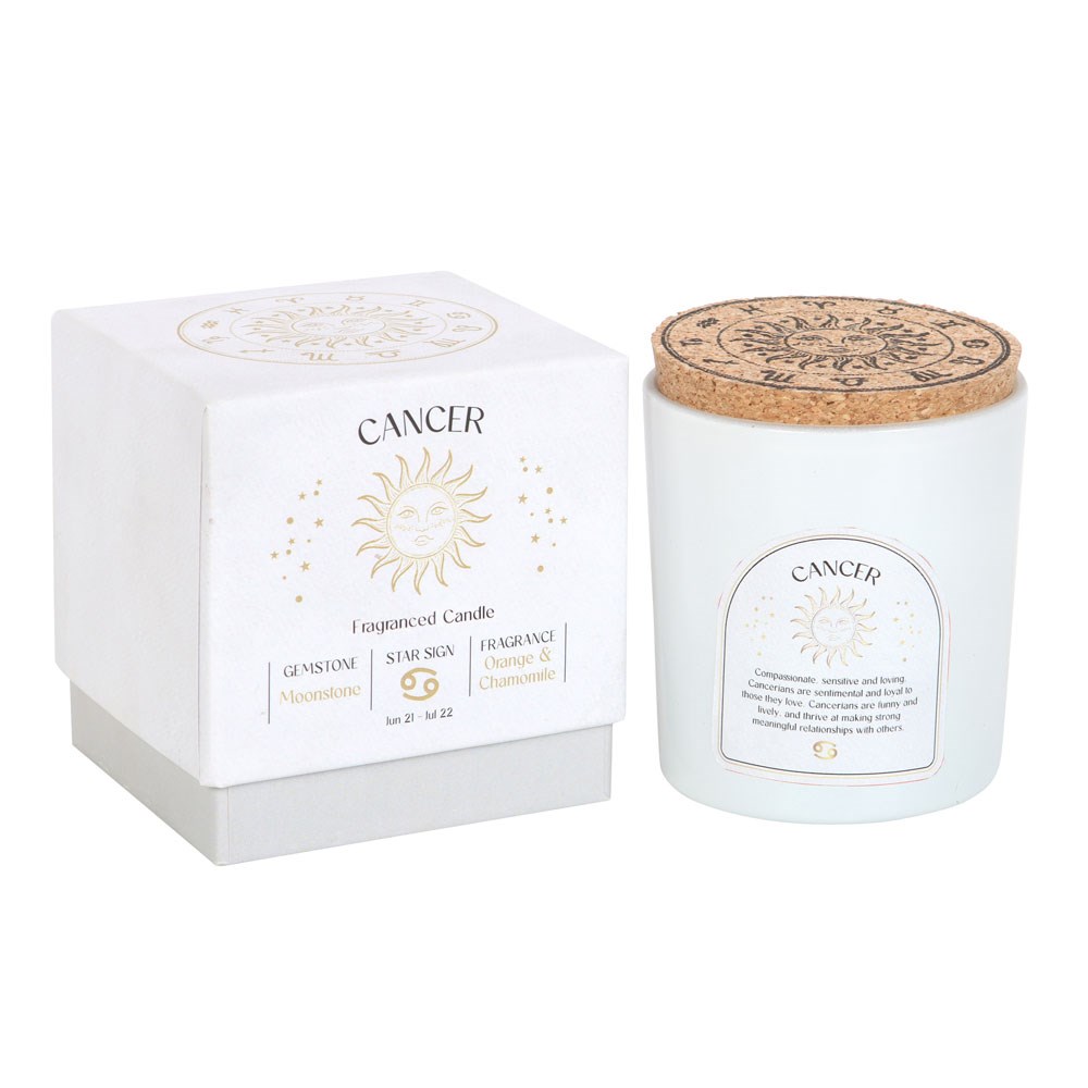 Cancer Orange & Chamomile Fragranced Gemstone Glass Candle - Image 5