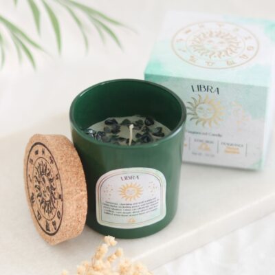 Libra Sweet Jasmine Fragranced Gemstone Glass Candle