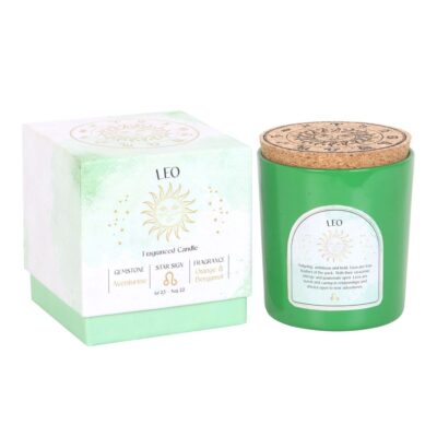 Leo Orange & Bergamot Fragranced Gemstone Glass Candle