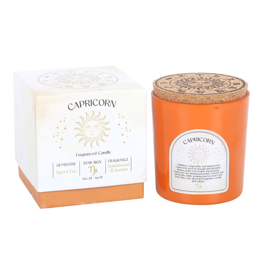 Capricorn Sandalwood & Jasmine Fragranced Gemstone Glass Candle - Image 5