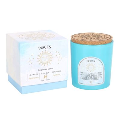 Pisces Gardenia Fragranced Gemstone Glass Candle