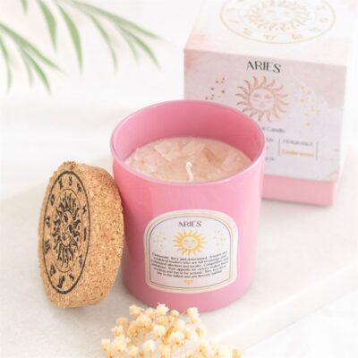 Aries Cedarwood Fragranced Gemstone Glass Candle