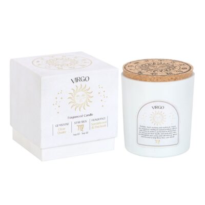 Virgo Sandalwood & Patchouli Fragranced Gemstone Glass Candle