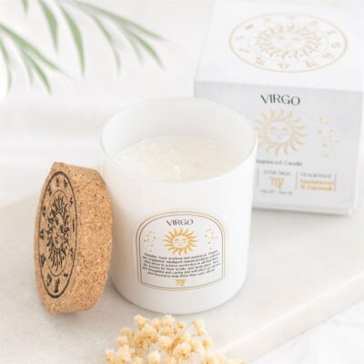 Virgo Sandalwood & Patchouli Fragranced Gemstone Glass Candle