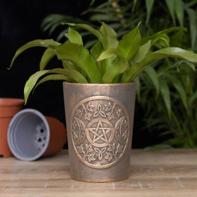 Bronze Terracotta Triple Moon Plant Pot by Lisa Parker