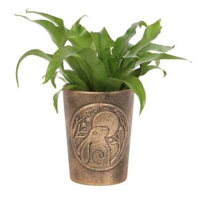 Bronze Terracotta Moon Gazing Hare Plant Pot by Lisa Parker