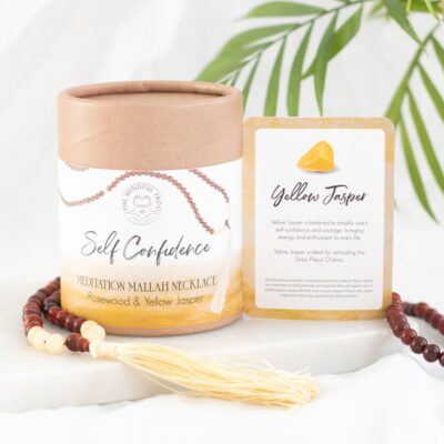 Mala Necklace Self Confidence Rosewood & Yellow Jasper