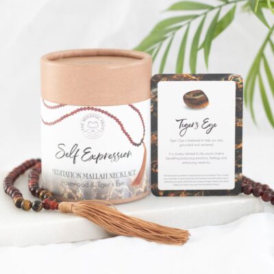 Mala Necklace Self Expression Rosewood & Tiger's Eye