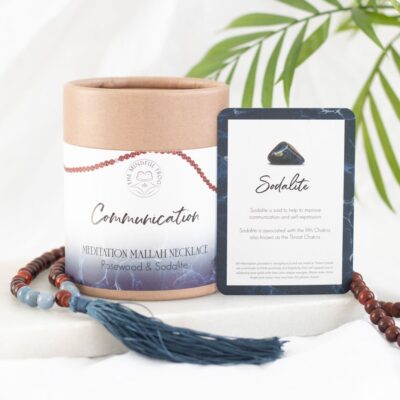 Mala Necklace Communication Rosewood & Sodalite