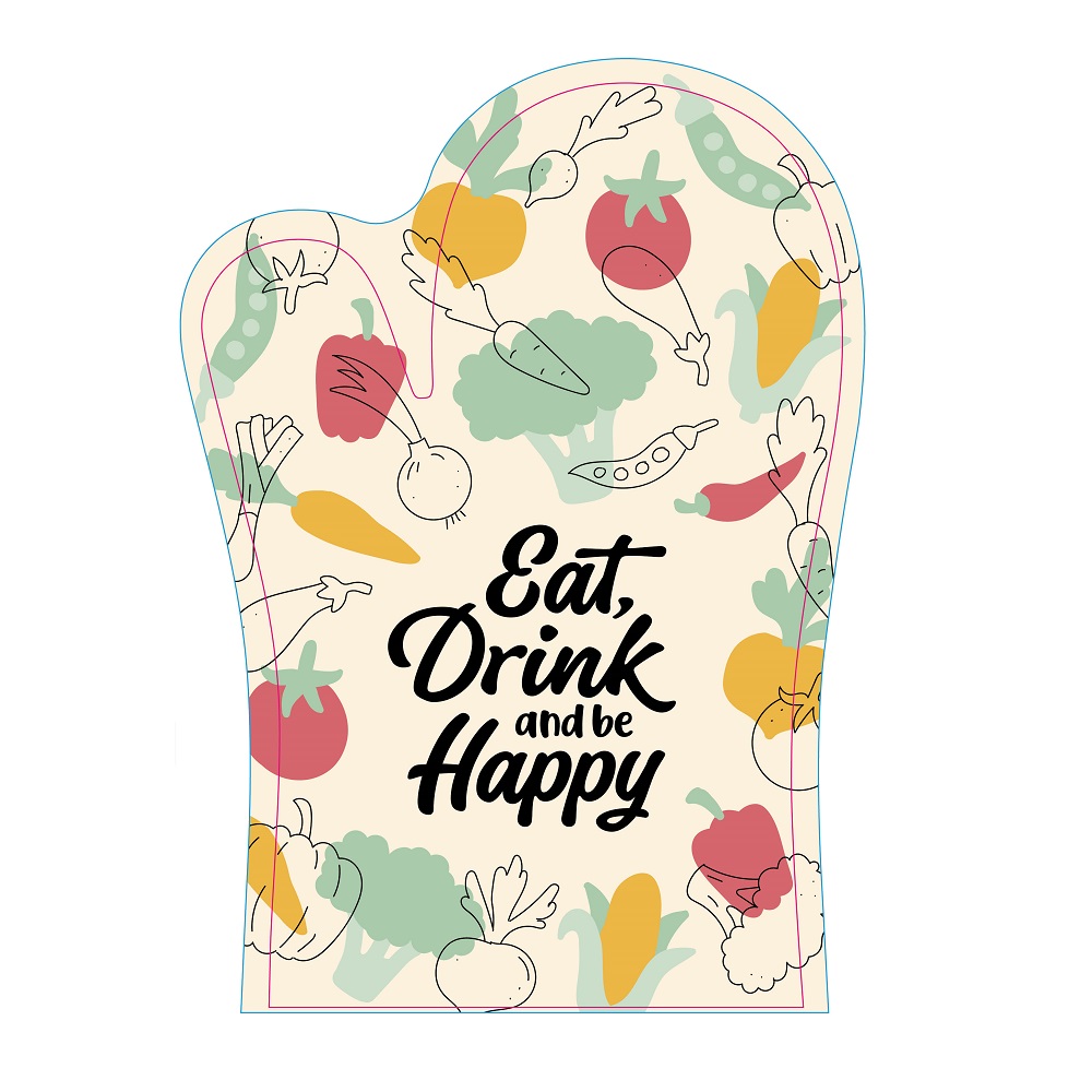 Oven Glove Eat, Drink and be Happy - Image 2