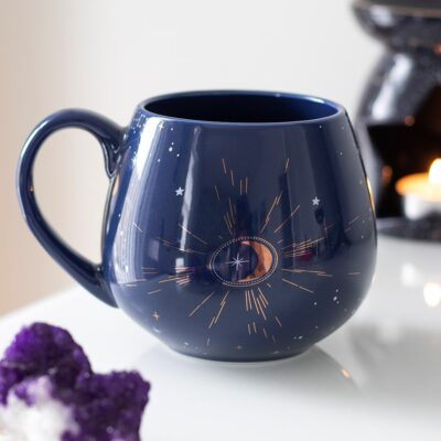 Blue Crescent Moon Rounded Mug CLEARANCE