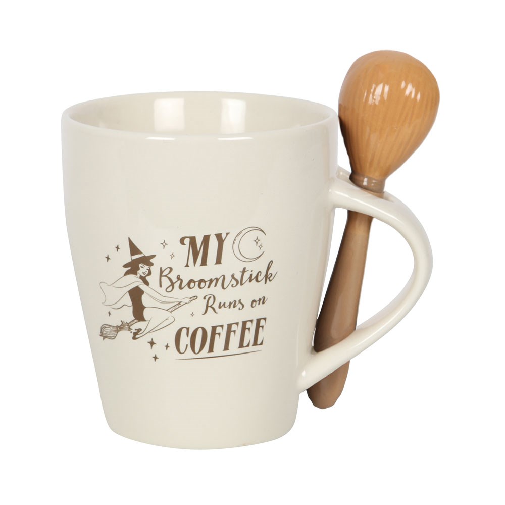 My Broomstick Runs on Coffee Mug and Spoon Set - Image 2