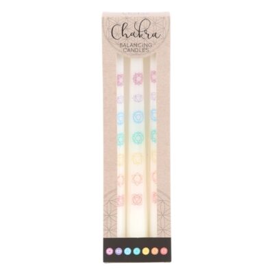 Pack of 3 White Chakra Dinner Candles