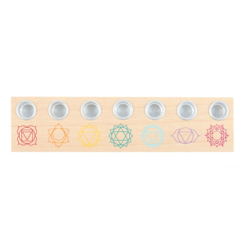 Chakra Wooden Energy Candle Holder - Image 2