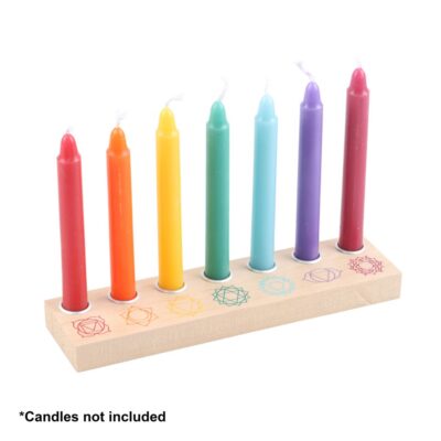 Chakra Wooden Energy Candle Holder