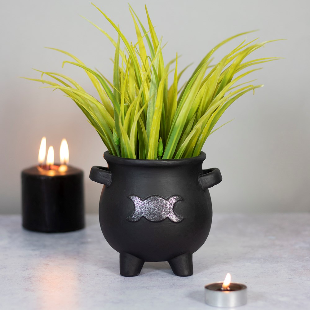 Triple Moon Cauldron Plant Pot - Image 3