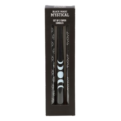 Pack of 3 Black Magic Taper Dinner Candles