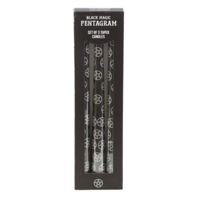 Pack of 3 Pentagram Taper Dinner Candles