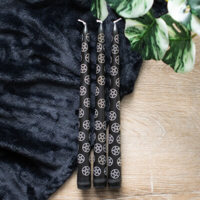 Pack of 3 Pentagram Taper Dinner Candles