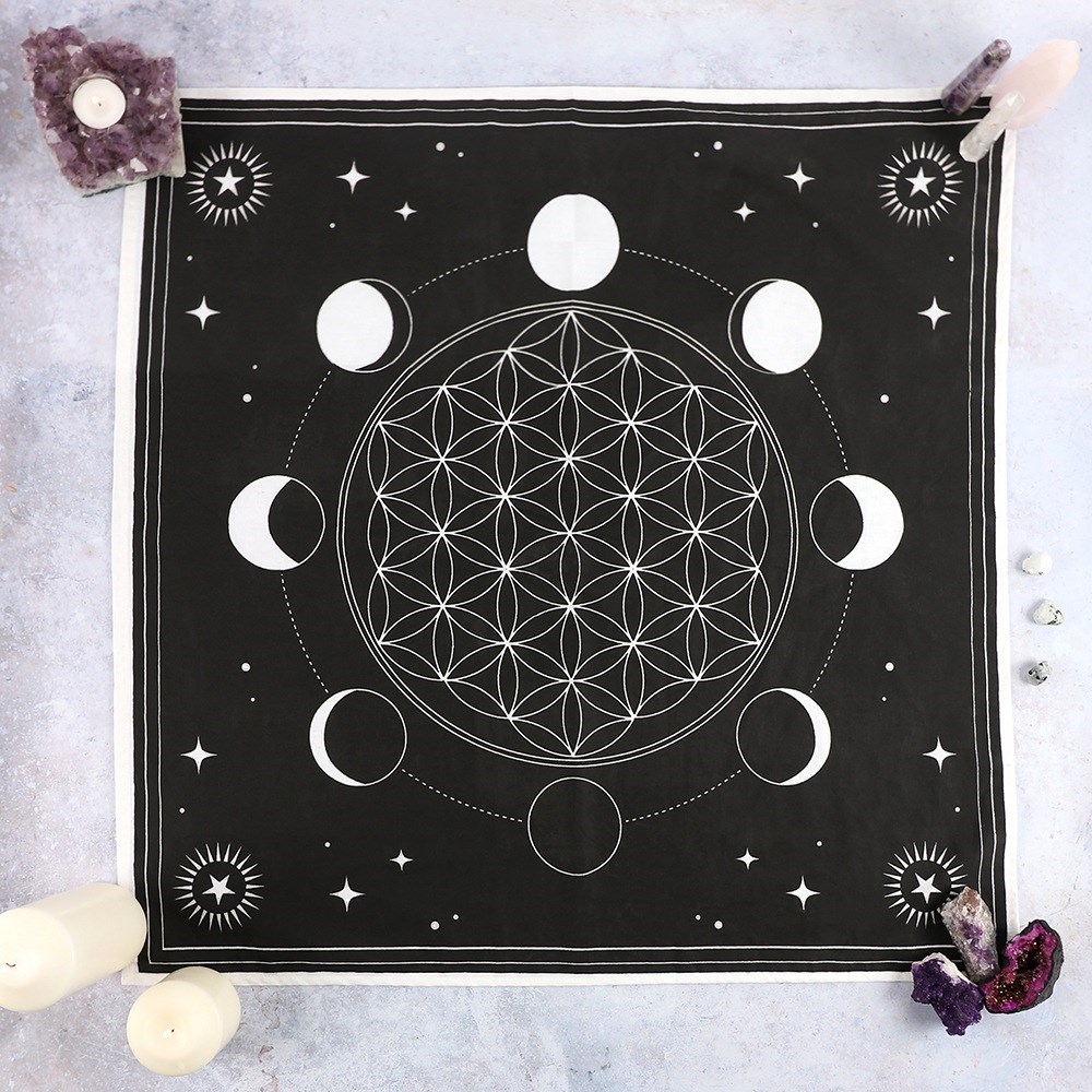 Moon Phase Crystal Grid Altar Cloth - Image 2