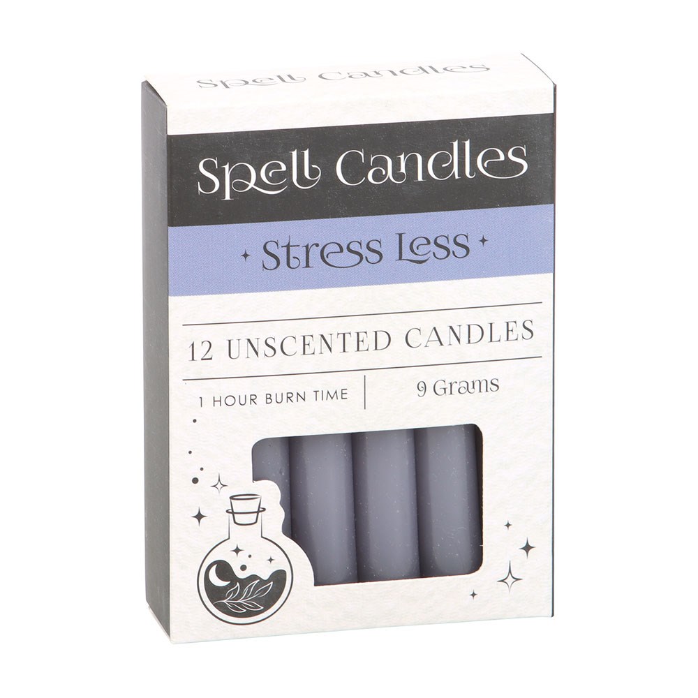 Set of 12 Stress Less Unscented Spell Candles - Image 2