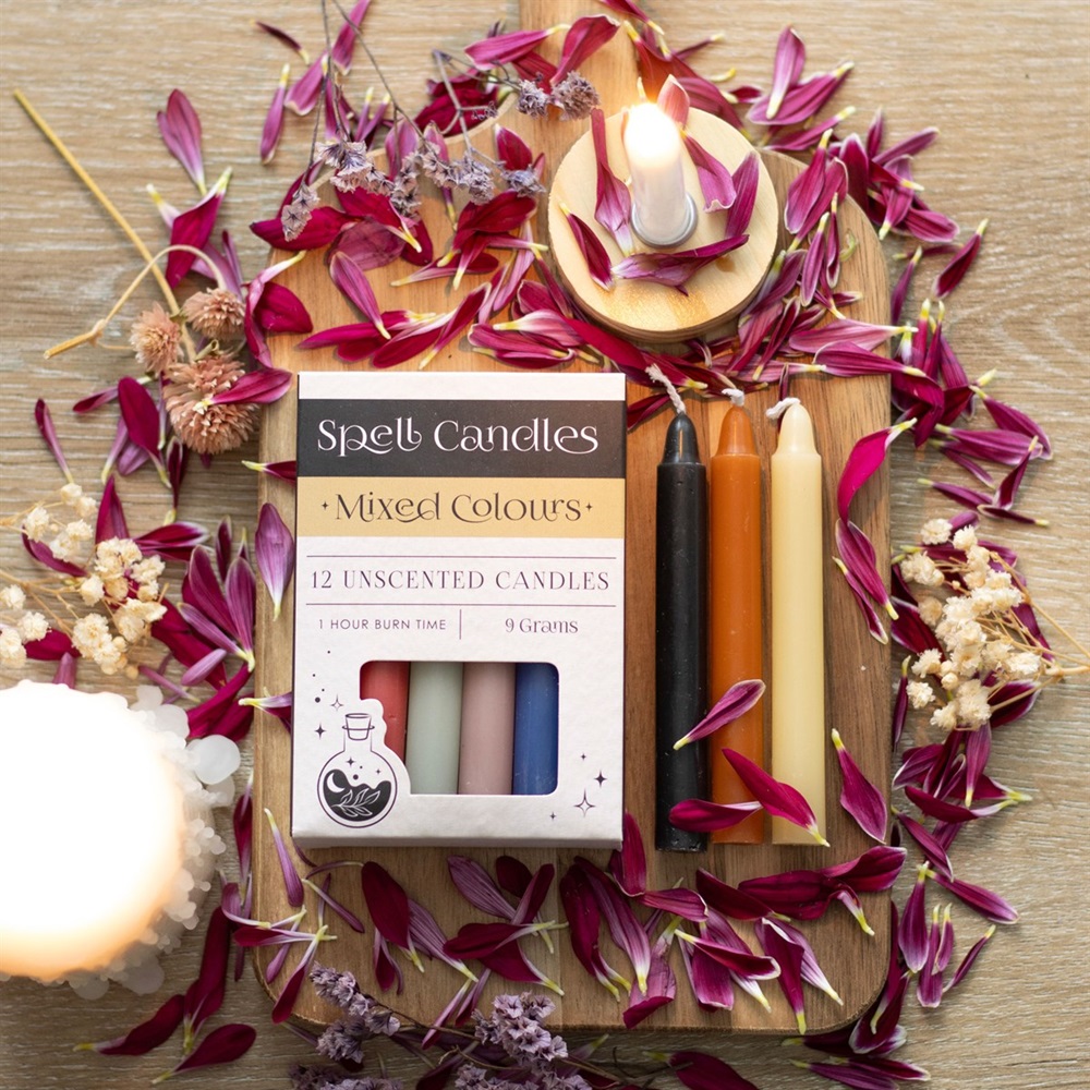 Set of 12 Mixed Colour Unscented Spell Candles - Image 5