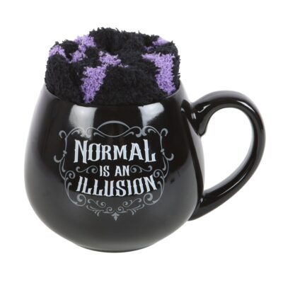 SECOND Normal is an Illusion Gothic Ceramic Mug and Socks Set