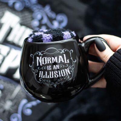Normal is an Illusion Gothic Ceramic Mug and Socks Set