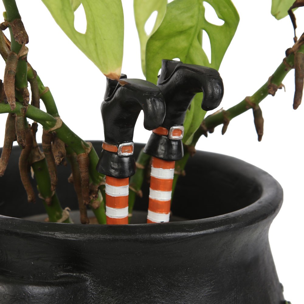 Set of 2 Novelty Resin Witch Legs Plant Pot Ornament - Image 4