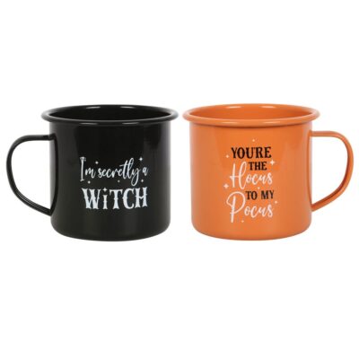 Set of 2 Wicked Witch Enamel Mugs SALE