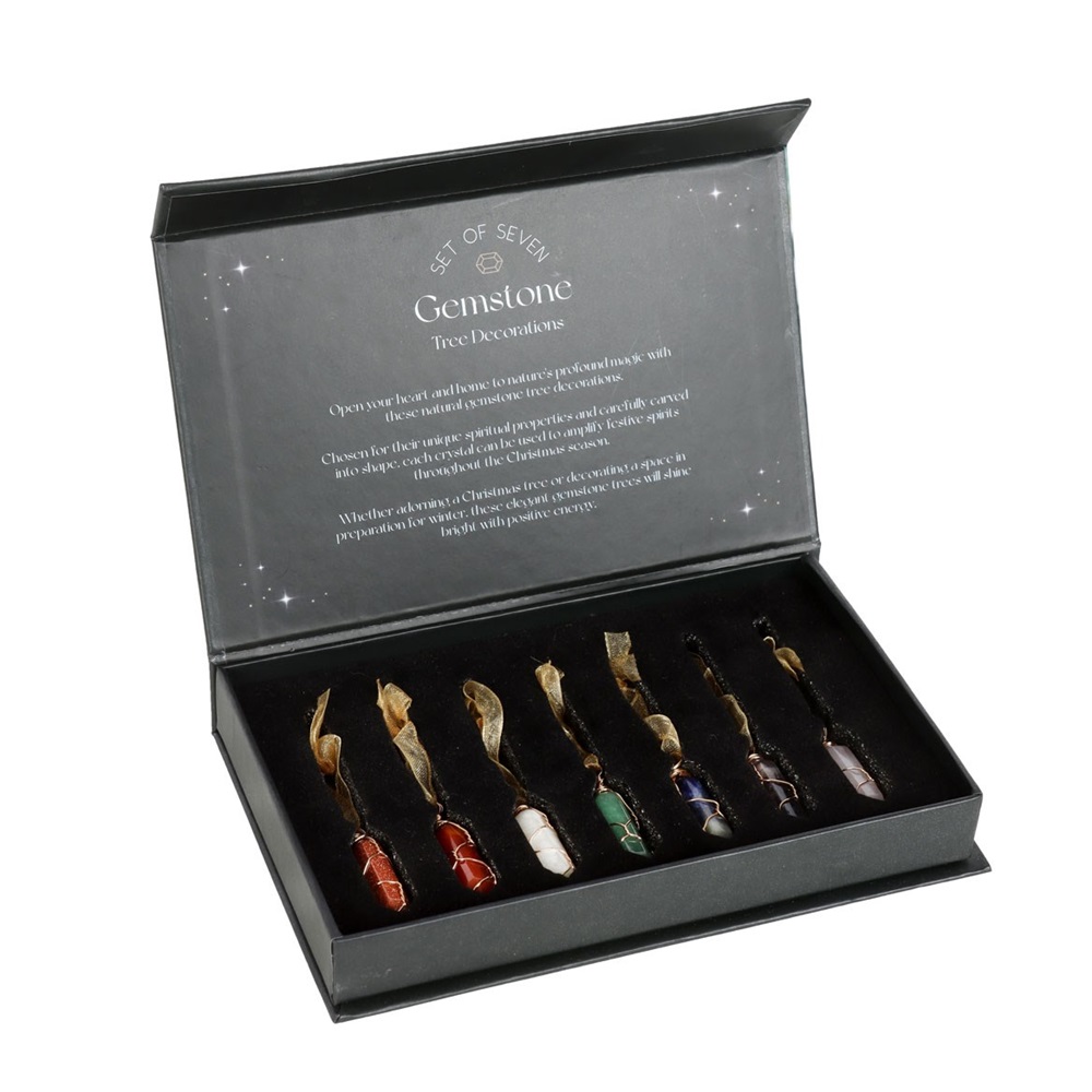 Set of 7 Hanging Crystal Tree Decorations - Image 3