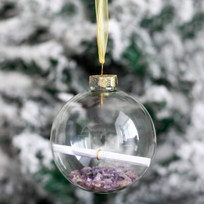Manifestation Glass Christmas Bauble Kit Amethyst
