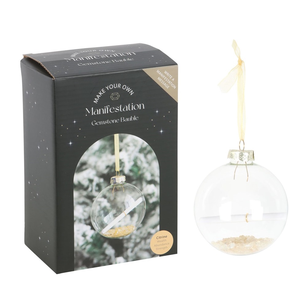 Manifestation Glass Christmas Bauble Kit Citrine - Image 2